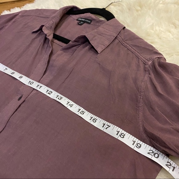 James Perse Purple Viscose Button Up Blouse Size 2 - Picture 5 of 6